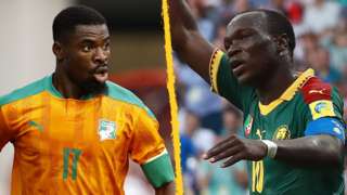 Ivory Coast captain Serge Aurier and Cameroon skipper Vincent Aboubakar
