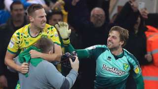 Norwich players celebrate