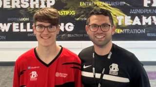 Layton Ripley, left, with esports programme leader Kalam Neale