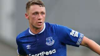 Matthew Pennington in action for Everton