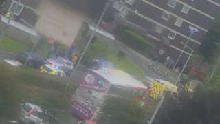 Near the scene