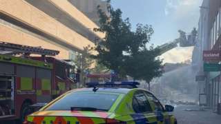 Police and firefighters at the scene
