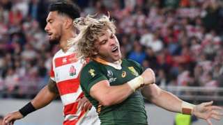 Faf de Klerk celebrates