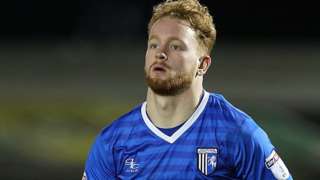Connor Ogilvie in action for Gillingham