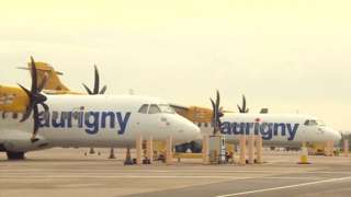 Aurigny ATR planes at Guernsey Airport