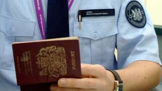 Heathrow passport check, 2007