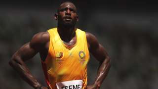Cameroonian sprinter Emmanuel Eseme at the Tokyo Olympics
