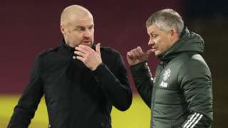 Burnley boss Sean Dyche and Manchester United manager Ole Gunnar Solsjkaer