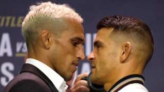 Charles Oliveira and Dustin Poirier before UFC 269