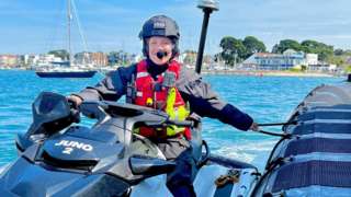 Dorset Police officer on watercraft