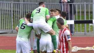 Guernsey FC celebrate a goal