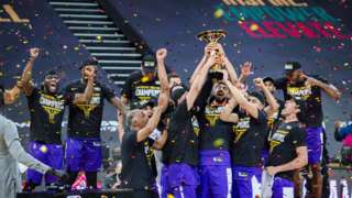 Egypt's Zamalek celebrate winning the inaugural Basketball Africa League