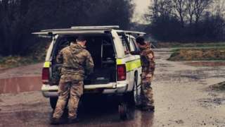 Army officers on Cannock Chase