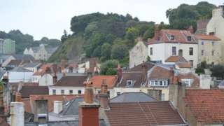A photo of Guernsey houses