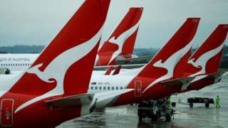 Qantas planes at Sydney airport