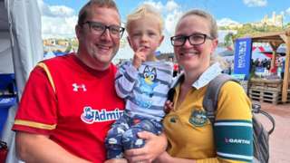 Andy and Rosie Cross with their son Robert, two