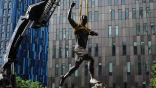 Alan Shearer statue being moved