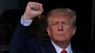 Donald Trump raises fist