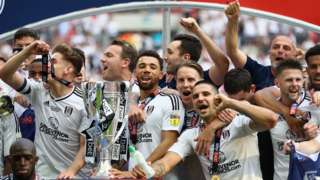 Fulham celebrate winning the play-offs