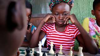 Children play chess in Makoko, Lagos, Nigeria - Wednesday 5 May 2021