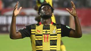 Osman Bukari celebrates Ghana's win against Nigeria in March