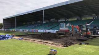 Eastleigh repair troubled section of Silverlake Stadium pitch