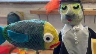 Puppets made from recycled paper