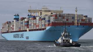 Maersk MC-Kinney Moller laden with containers