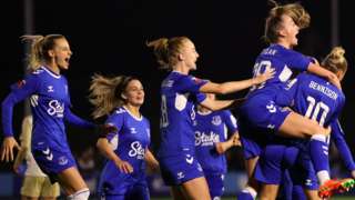 Everton women celebrate