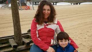 Erika Prisacaru with her six-year-old son Andrei