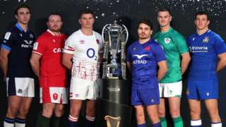 Six Nations captains pose with the trophy