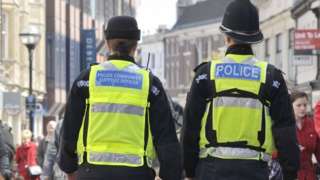 Suffolk police officers in Ipswich town centre