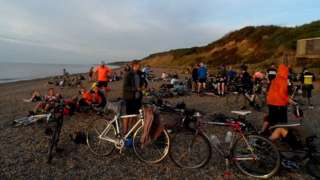 Riders at Dunwich beach
