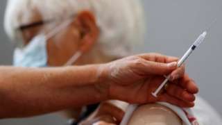 An elderly person is vaccinated in Nantes, France. File photo