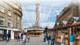 Artist's impression of a two-storey bar at Monument which had been planned for the 2020 market