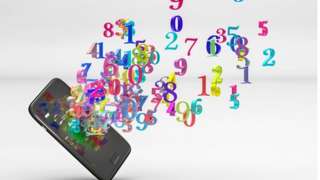 Phone with numbers pouring out