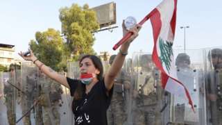 Anti-government protester in Beirut (file photo)