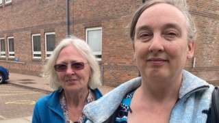 Two women - Pam and Lisa Hoskins - who are suing Norfolk Police