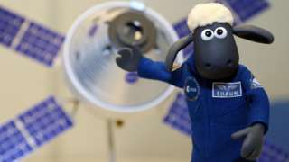 Shaun the Sheep in his astronaut outfit
