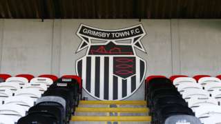 Grimsby Town logo at their Blundell Park home