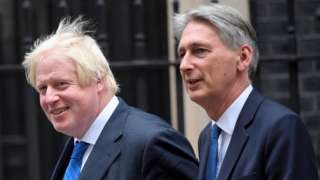 Boris Johnson and Philip Hammond, in 2019