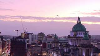 Sunrise over Belfast City Hall