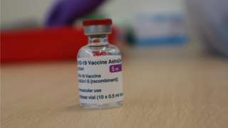 A bottle of the Oxford-AstraZeneca COVID-19 vaccine
