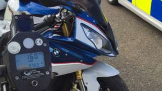 Motorbike caught speeding in Cambridgeshire