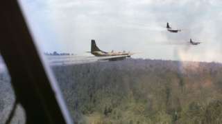 US planes spray Agent Orange in Vietnam in 1969