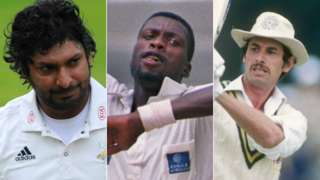 Kumar Sangakkara, Sir Curtly Ambrose and Sir Richard Hadlee