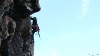 Climber on Symonds Yat