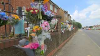 Tributes left at the scene