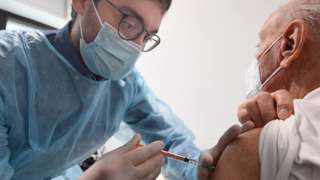 A man receiving Covid jab in Italy (file photo)