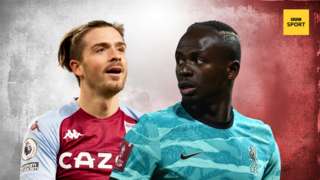 Aston Villa's Jack Grealish and Liverpool's Sadio Mane